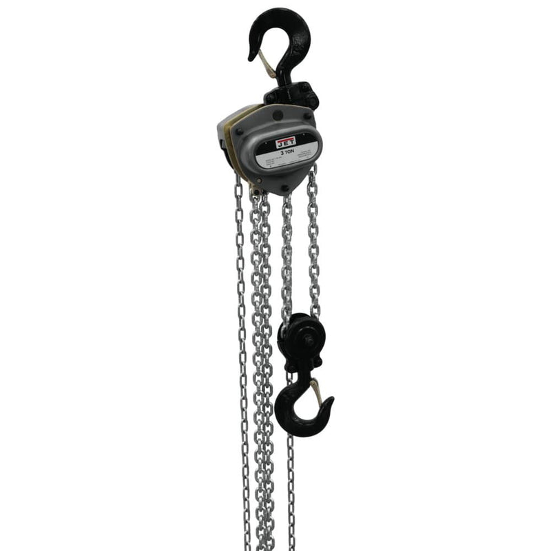 Jet JT9-106100 L-100-300WO-10 3-Ton Hand Chain Hoist 10' Lift, Overload Protection