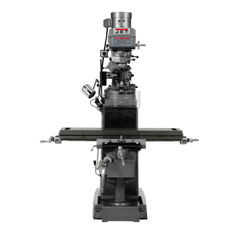 Jet 690216 JTM-1050 Mill, ACU-RITE 200S DRO, X-Axis Powerfeed and 8" Riser Block