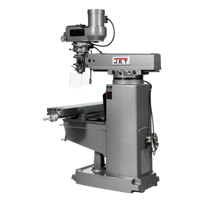 Jet 690216 JTM-1050 Mill, ACU-RITE 200S DRO, X-Axis Powerfeed and 8" Riser Block