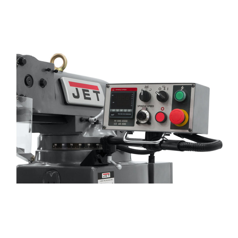 Jet 690502 JTM-949EVS Mill With X-Axis Powerfeed and Air Powered Draw Bar