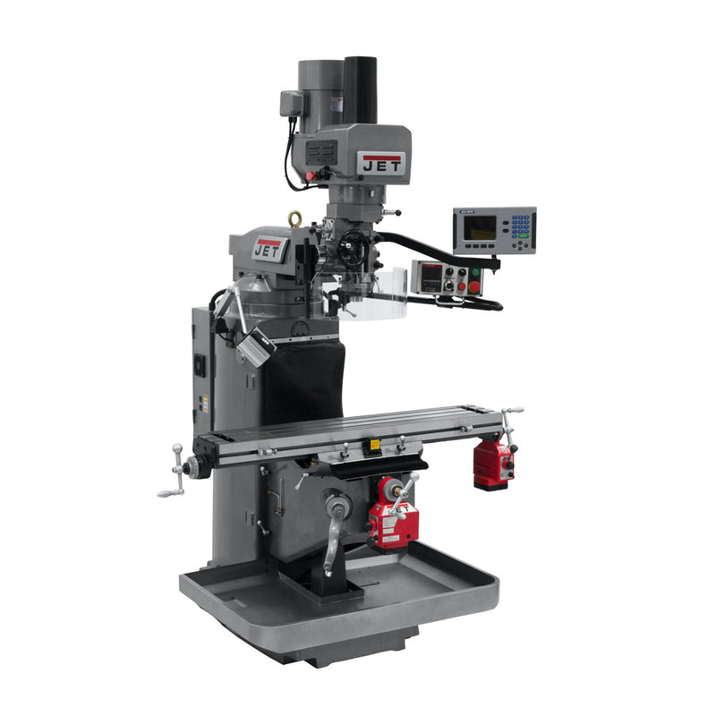 Jet 690523 JTM-949EVS Mill With Acu-Rite 200S DRO, X and Y Powerfeeds, Air Powered Drawbar