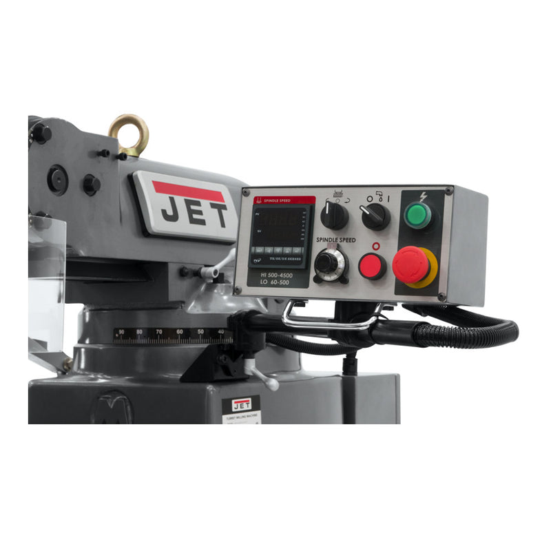 Jet 690541 JTM-949EVS Mill With 3-Axis Newall DP700 DRO (Knee), X Powerfeed, Air Powered Draw Bar