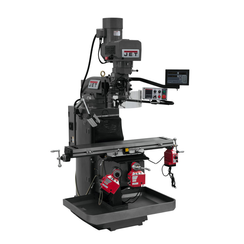 Jet 690544 JTM-949EVS Mill With 3-Axis Newall DP700 DRO (Knee) With X, Y and Z-Axis Powerfeeds