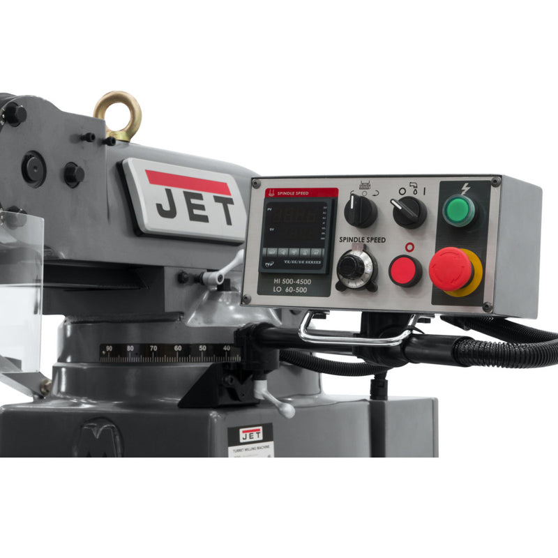 Jet 690546 JTM-949EVS Mill With 3-Axis Newall DP700 DRO (Quill), X Powerfeed, Air Powered Draw Bar