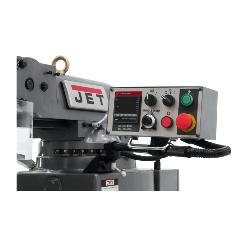 Jet 690548 JTM-949EVS Mill With 3-Axis Quill, Newall DP700, X & Y Powerfeeds, Air Powered Draw Bar