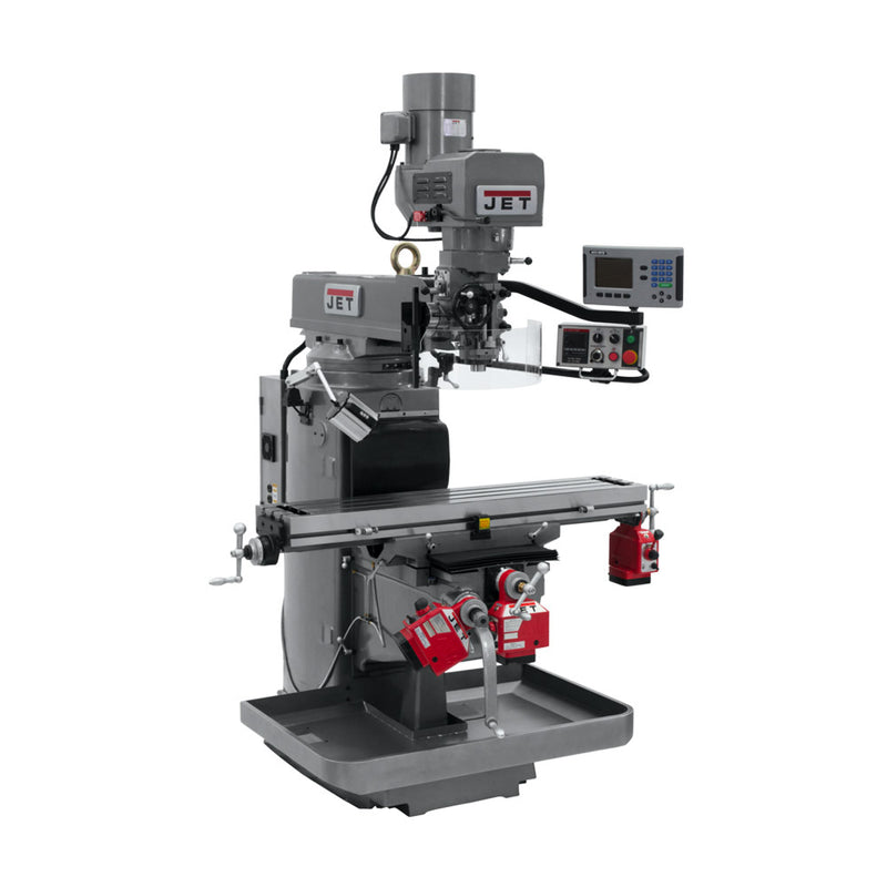 Jet 690628 JTM-1050EVS2/230 Mill With 3-Axis Acu-Rite 200S DRO (Knee) With X, Y and Z Powerfeeds