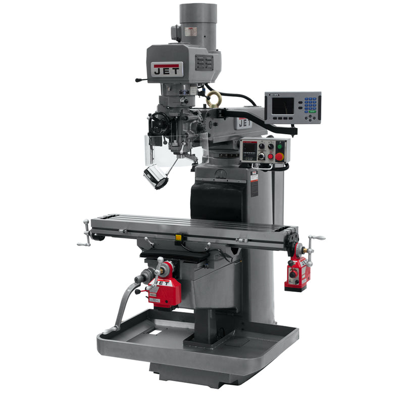 Jet 690631 JTM-1050EVS2/230 Mill With 3-Axis Acu-Rite 200S DRO (Quill) With X and Y-Axis Powerfeeds