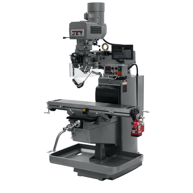 Jet 690639 JTM-1050EVS2/230 Mill With 3-Axis Newall DP700 DRO (Knee) With X-Axis Powerfeed