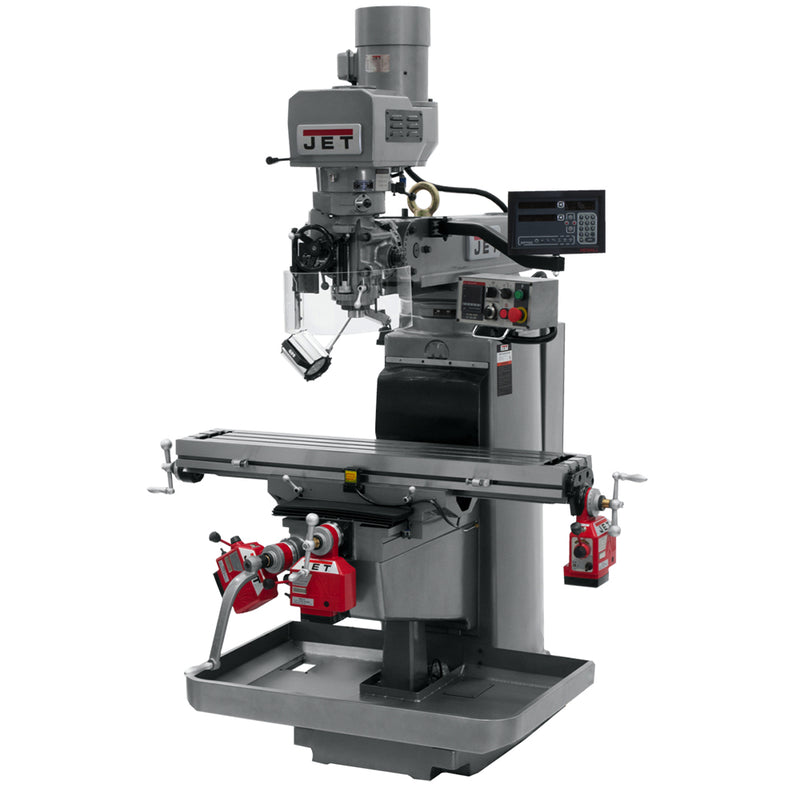 Jet 690643 JTM-1050EVS2/230 Mill With 3-Axis Newall DP700 DRO (Knee) With X, Y and Z Powerfeeds