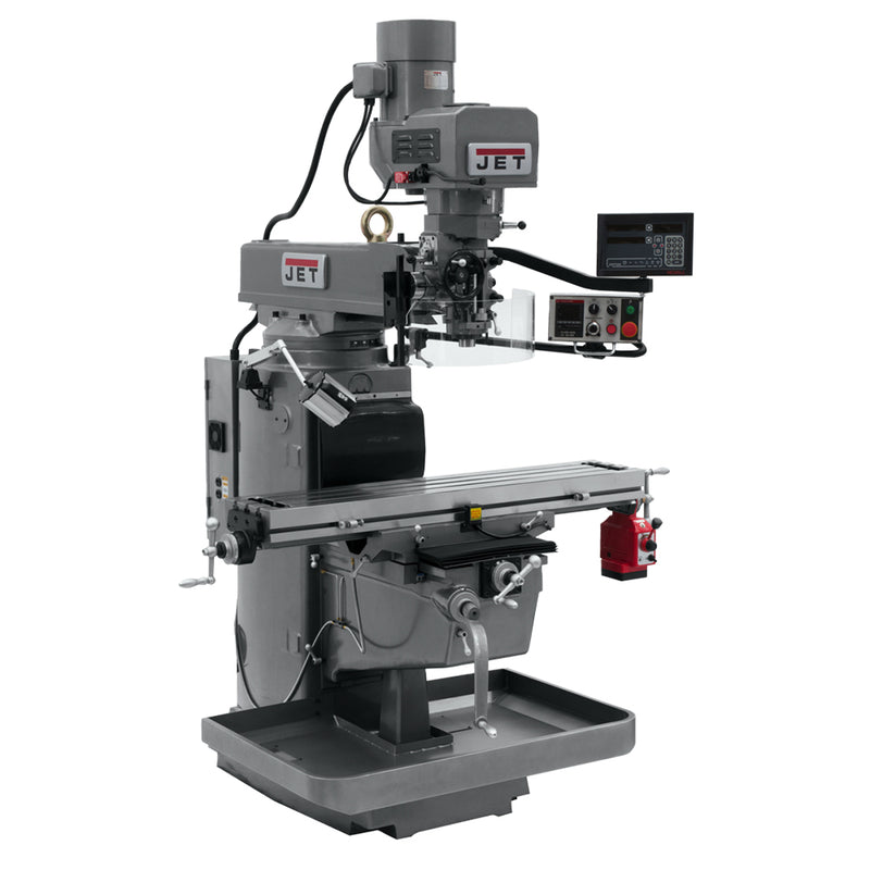 Jet 690644 JTM-1050EVS2/230 Mill With 3-Axis Newall DP700 DRO (Quill) With X-Axis Powerfeed
