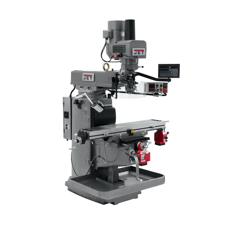 Jet 690647 JTM-1050EVS2 Mill With 3-Axis Quill, Newall DP700, X & Y Powerfeed, Air Powered Draw Bar