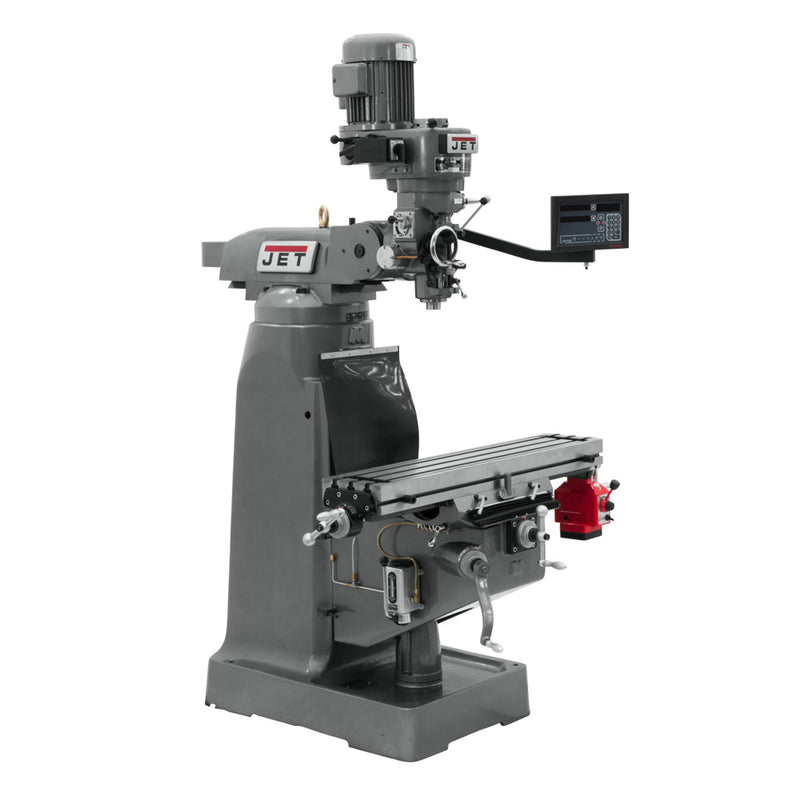 Jet 691191 JTM-1 Mill With 3-Axis Newall DP700 DRO (Quill) With X-Axis Powerfeed