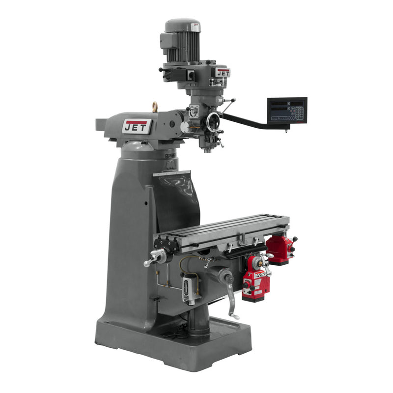 Jet 691199 JTM-2 Mill, 3-Axis Newall DP700 DRO (Quill), X and Y-Axis Powerfeed