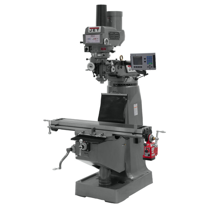 Jet 690251 JTM-4VS Mill, 3-Axis ACU-RITE 200S DRO (Quill), X-Axis, Feed Draw Bar