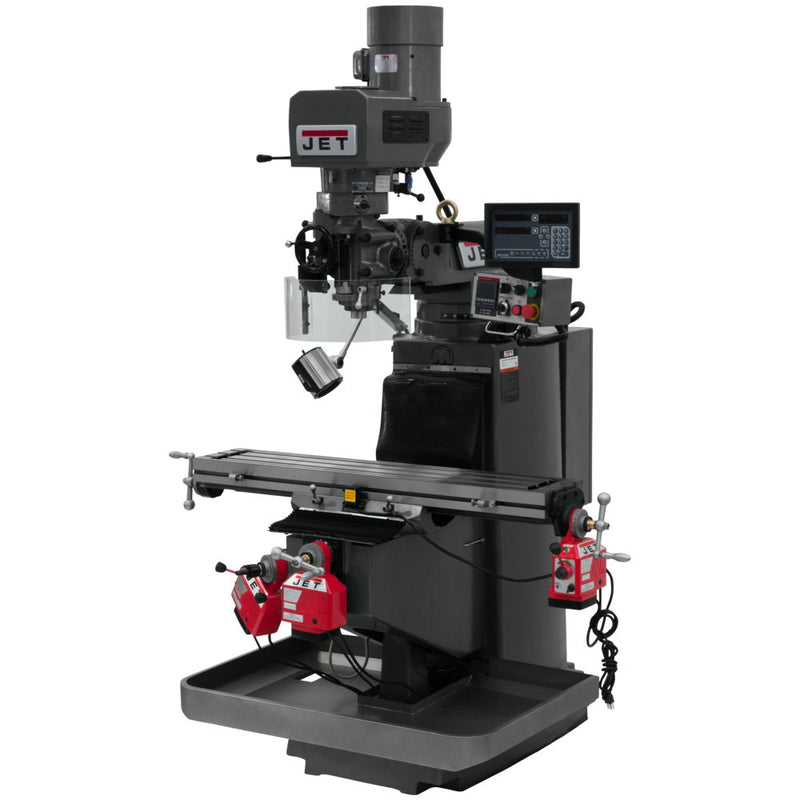 Jet 690544 JTM-949EVS Mill With 3-Axis Newall DP700 DRO (Knee) With X, Y and Z-Axis Powerfeeds