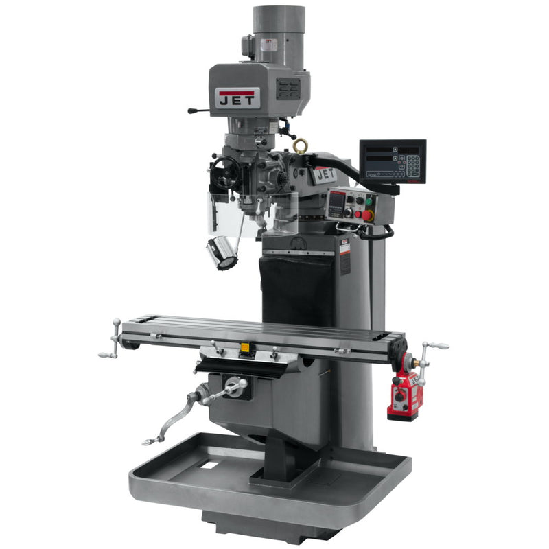 Jet 690545 JTM-949EVS Mill With 3-Axis Newall DP700 DRO (Quill) With X-Axis Powerfeed