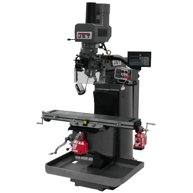 Jet 690548 JTM-949EVS Mill With 3-Axis Quill, Newall DP700, X & Y Powerfeeds, Air Powered Draw Bar