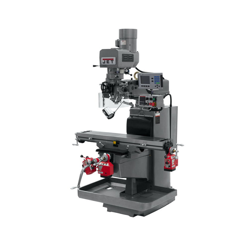Jet 690628 JTM-1050EVS2/230 Mill With 3-Axis Acu-Rite 200S DRO (Knee) With X, Y and Z Powerfeeds
