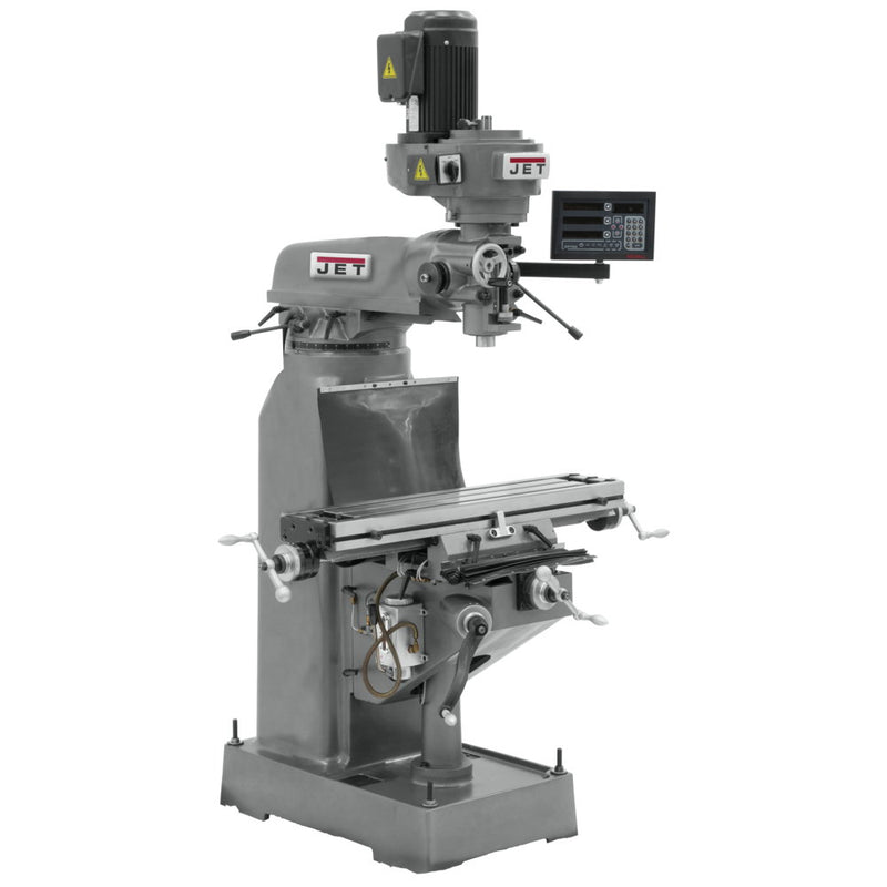 Jet 691177 JVM-836-1 Mill, 3-Axis Newall DP700 DRO (Quill) and X-Axis Powerfeed
